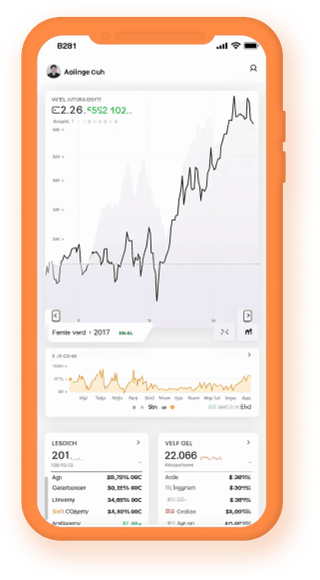 Mobiele portefeuille tracker met real-time cryptostatistieken